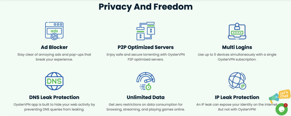 OysterVPN Features For Streaming Australia